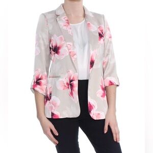 Calvin Klein Beige and Pink Floral Blazer